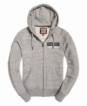 Superdry International Monochrome Cipzár Férfi Kapucnis Pulóver Szürke | RLXSC2810